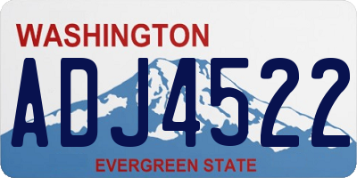 WA license plate ADJ4522