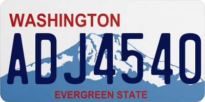 WA license plate ADJ4540