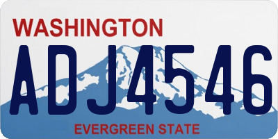 WA license plate ADJ4546