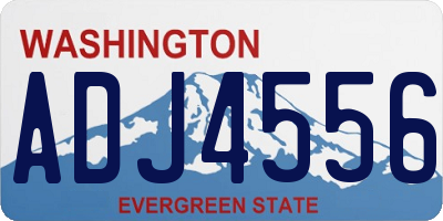 WA license plate ADJ4556