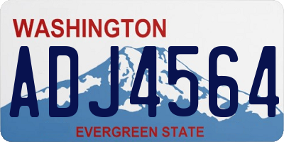 WA license plate ADJ4564