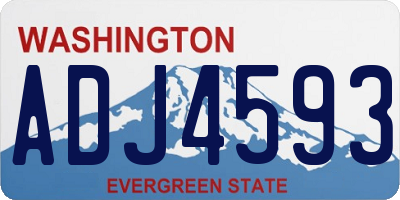 WA license plate ADJ4593