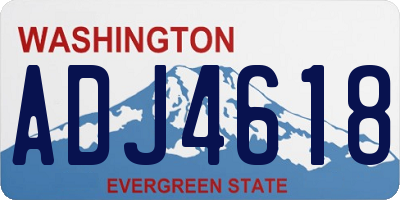 WA license plate ADJ4618