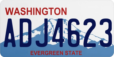 WA license plate ADJ4623