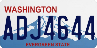 WA license plate ADJ4644