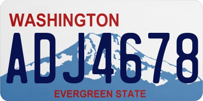 WA license plate ADJ4678