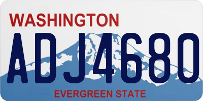 WA license plate ADJ4680