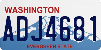 WA license plate ADJ4681