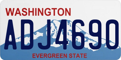 WA license plate ADJ4690