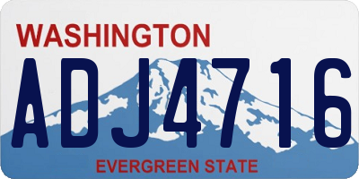WA license plate ADJ4716