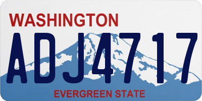 WA license plate ADJ4717