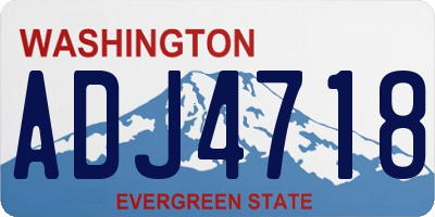 WA license plate ADJ4718