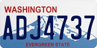 WA license plate ADJ4737