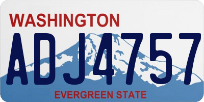 WA license plate ADJ4757