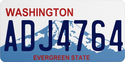 WA license plate ADJ4764