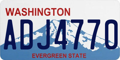 WA license plate ADJ4770