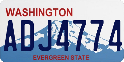 WA license plate ADJ4774