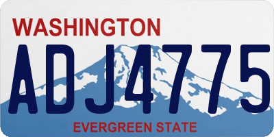 WA license plate ADJ4775