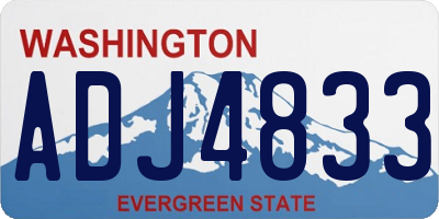 WA license plate ADJ4833