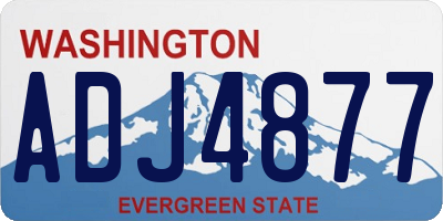 WA license plate ADJ4877