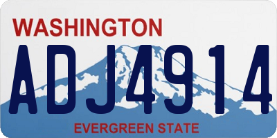 WA license plate ADJ4914