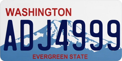 WA license plate ADJ4999
