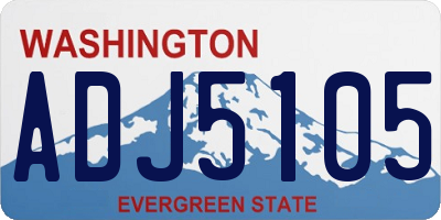 WA license plate ADJ5105
