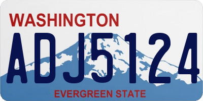 WA license plate ADJ5124