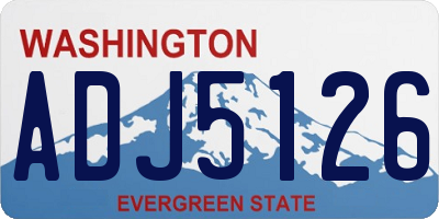 WA license plate ADJ5126
