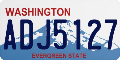 WA license plate ADJ5127