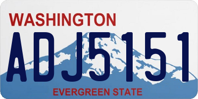 WA license plate ADJ5151