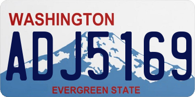 WA license plate ADJ5169