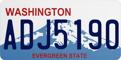 WA license plate ADJ5190