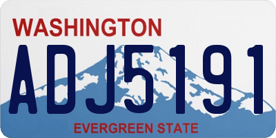WA license plate ADJ5191