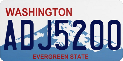 WA license plate ADJ5200