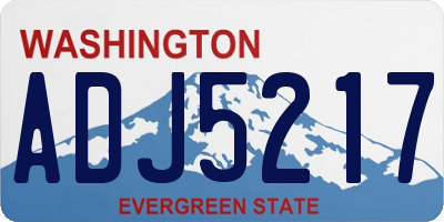 WA license plate ADJ5217