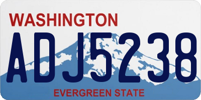 WA license plate ADJ5238