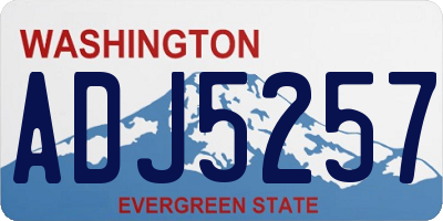 WA license plate ADJ5257