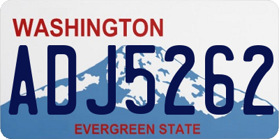 WA license plate ADJ5262