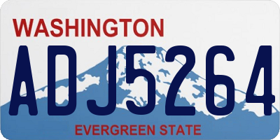 WA license plate ADJ5264