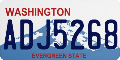 WA license plate ADJ5268