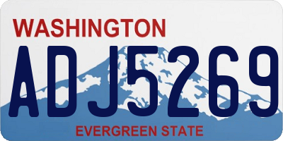 WA license plate ADJ5269