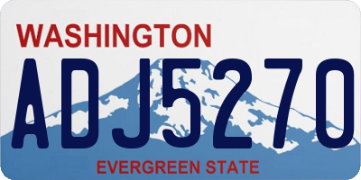 WA license plate ADJ5270