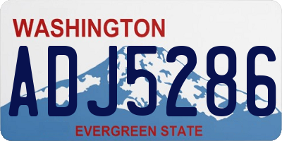WA license plate ADJ5286
