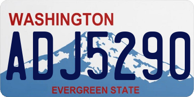 WA license plate ADJ5290