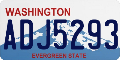 WA license plate ADJ5293