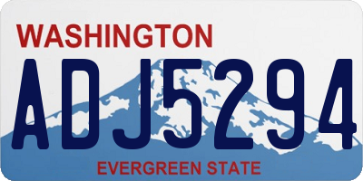 WA license plate ADJ5294