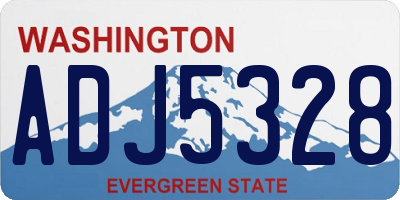 WA license plate ADJ5328