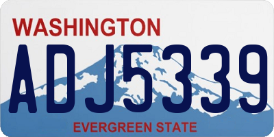WA license plate ADJ5339