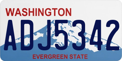 WA license plate ADJ5342